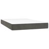 vidaXL Posteľn&yacute; r&aacute;m boxspring s matracom tmavosiv&yacute; 90x190 cm zamat