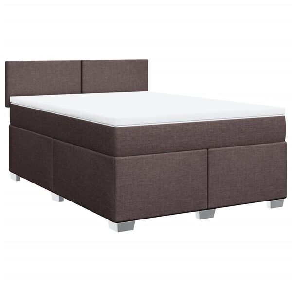 vidaXL Boxspring posteľ s matracom tmavohned&aacute; 140x200 cm l&aacute;tka