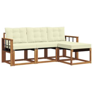 vidaXL Z&aacute;hradn&aacute; s&uacute;prava gaučov s vank&uacute;&scaron;om 4 pcs Pr&iacute;rodn&aacute; a kr&eacute;mov&aacute;