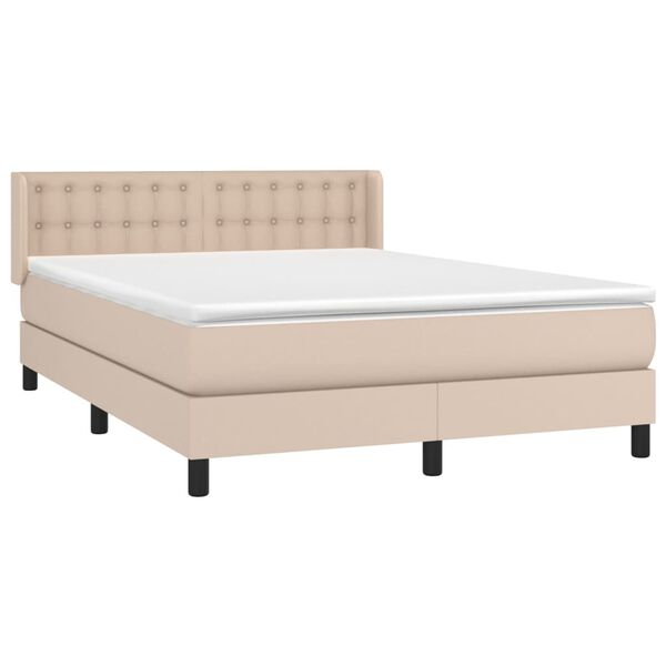vidaXL Boxspring posteľ s matracom kapuč&iacute;nov&aacute; 140x200 cm umel&aacute; koža