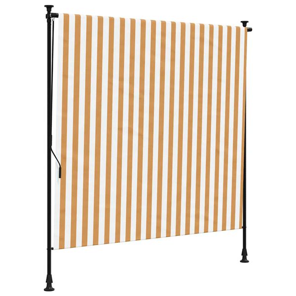 vidaXL Vonkajšia roleta oranžovo-biela 150x270 cm látka a oceľ