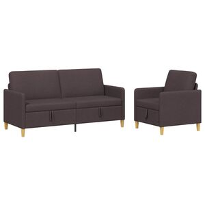 vidaXL S&uacute;prava pohovky s &uacute;ložn&yacute;m priestorom 2 ks Tmavohned&aacute; Polyester