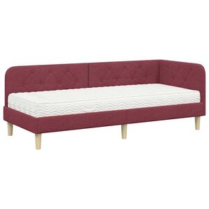 vidaXL Rohov&yacute; r&aacute;m postele V&iacute;no červen&eacute; 80 x 200 cm l&aacute;tka