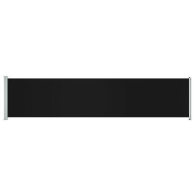 vidaXL Zaťahovacia bočná markíza na terasu 140x600 cm, čierna