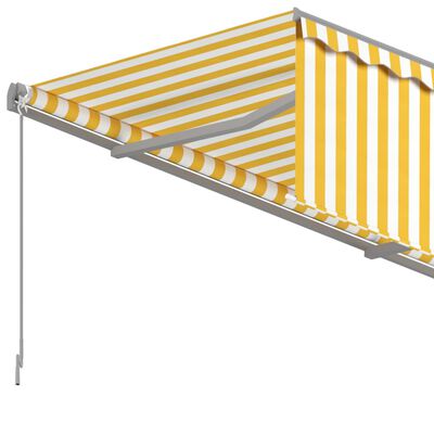 vidaXL Ručne zaťahovacia markíza s tienidlom 6x3m žlto-biela