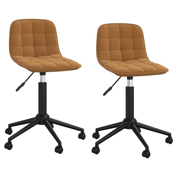 vidaXL Otočn&eacute; jed&aacute;lensk&eacute; stoličky 2 ks hned&eacute; zamatov&eacute;