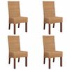 vidaXL Jed&aacute;lensk&eacute; stoličky 4 ks hned&eacute; pr&iacute;rodn&yacute; ratan