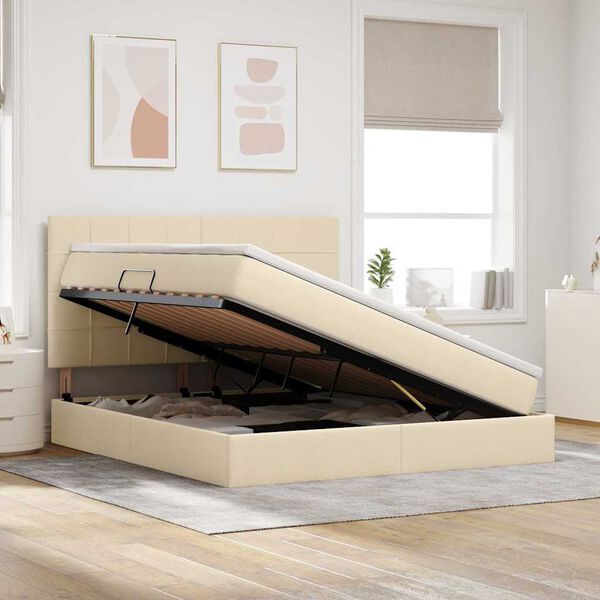 vidaXL Postel s &uacute;ložn&yacute;m prostorem a LED svetlom Kr&eacute;mov&aacute; 160 x 200 cm