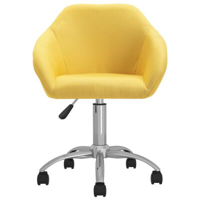 vidaXL Otočné jedálenské stoličky 2 ks žlté látkové