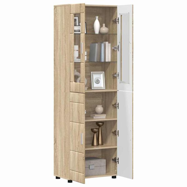 vidaXL Highboard FLORIN Sonoma dub 60 x 35 x 182 cm Kompozitn&eacute; drevo