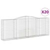 vidaXL Obl&uacute;kov&eacute; gabionov&eacute; ko&scaron;e 20 ks 400x50x140/160 cm pozink. železo