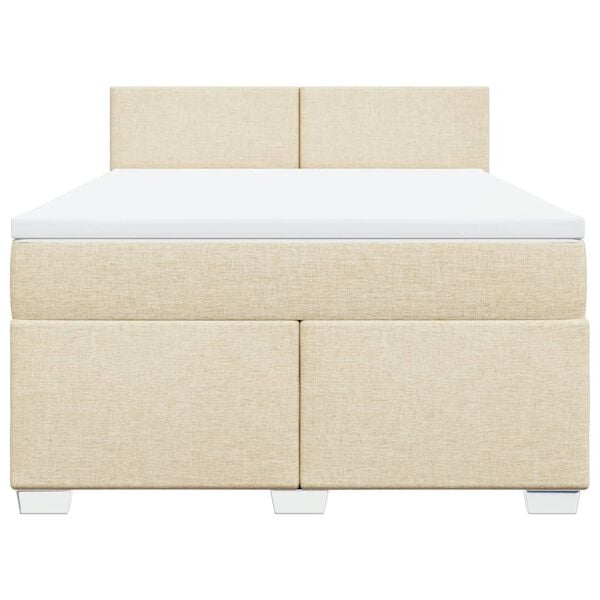 vidaXL Posteľn&yacute; r&aacute;m boxspring s matracom kr&eacute;mov&yacute; 160x200 cm l&aacute;tka