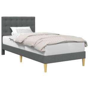 vidaXL R&aacute;m postele s čelnou doskou Tmavosiv&aacute; 90 x 190 cm L&aacute;tka