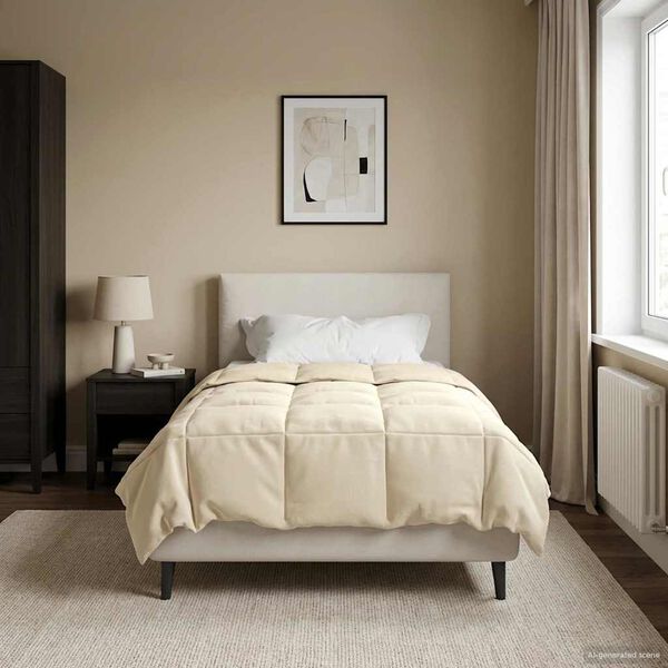 vidaXL Zimn&yacute; prehoz &Scaron;nurovan&yacute; Kr&eacute;mov&aacute; 140 x 220 cm Mikrovl&aacute;kno