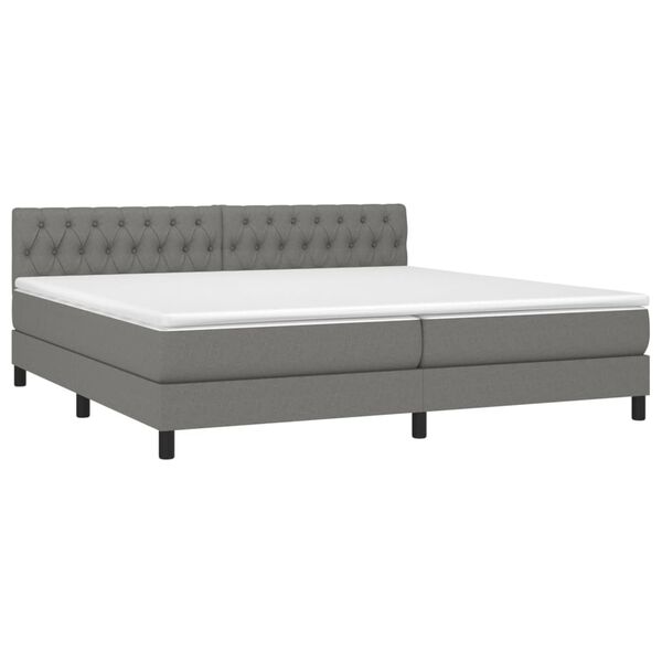 vidaXL Boxspring posteľ s matracom tmavosivá 200x200 cm látka