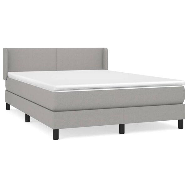 vidaXL Boxspring posteľ s matracom bledosiv&yacute; 140x190 cm l&aacute;tka