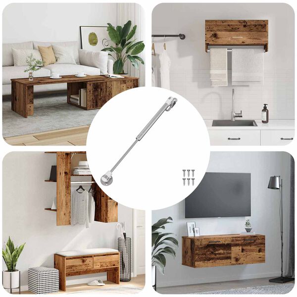 vidaXL Hydraulick&aacute; plynov&aacute; pružina 12 pcs Strieborn&aacute; 280 x 17 x 16 mm