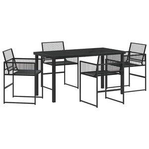 vidaXL Z&aacute;hradn&yacute; jed&aacute;lensk&yacute; set 5 pcs Čierna polyratan