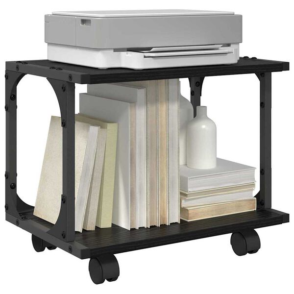 vidaXL Stojan na tlačiareň Čierny dub 41 x 28 x 33.5 cm