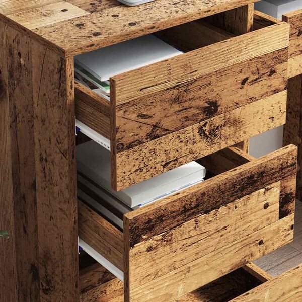 vidaXL St&ocirc;l so z&aacute;suvkou Star&eacute; drevo 90 x 37,5 x 75 cm Kompozitn&eacute; drevo