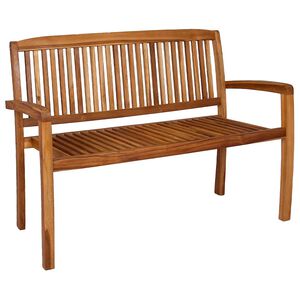 vidaXL 2-miestna stohovateľn&aacute; z&aacute;hradn&aacute; lavička 120 cm, t&iacute;kov&yacute; mas&iacute;v
