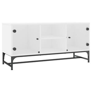 vidaXL TV skrinka so sklenen&yacute;mi dvierkami biela 102x37x50 cm