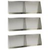 vidaXL Oporn&yacute; m&uacute;r 6 ks 60 x 12 x 50 cm Nehrdzavej&uacute;ca oceľ Strieborn&aacute;