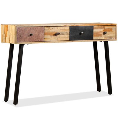 vidaXL Prístavný stolík z recyklovaného teakového dreva, 120x30x76 cm