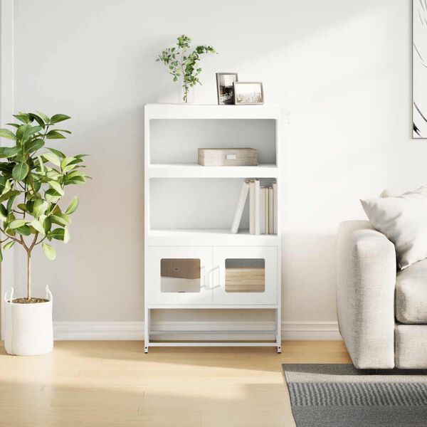 vidaXL Highboard White 68x39x123 cm Oceľ