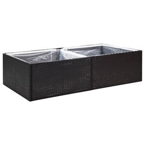 vidaXL Z&aacute;hradn&yacute; kvetin&aacute;č čierny 157x80x40 cm polyratanov&yacute;
