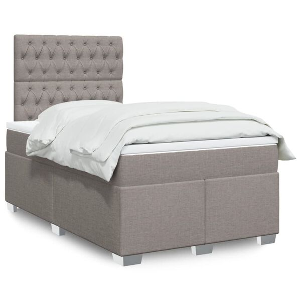 vidaXL Boxspring posteľ s matracom sivohned&aacute; 120x190 cm l&aacute;tka