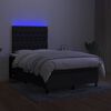 vidaXL Boxspring posteľ s matracom a LED, čierna 120x190 cm, l&aacute;tka