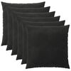 vidaXL Poťah na podložku 6 pcs HEERLEN Čierna 80 x 80 cm Zamat