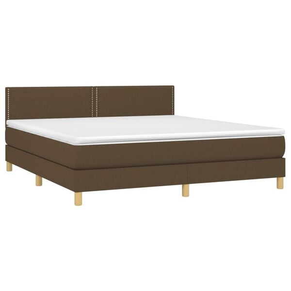 vidaXL Boxspring posteľ s matracom tmavohned&aacute; 180x200 cm l&aacute;tka