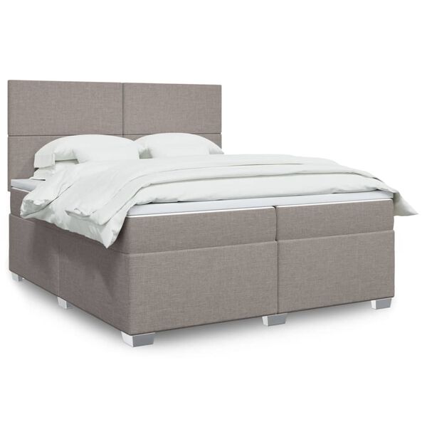 vidaXL Boxspring posteľ s matracom sivohned&yacute; 200x200 cm l&aacute;tka