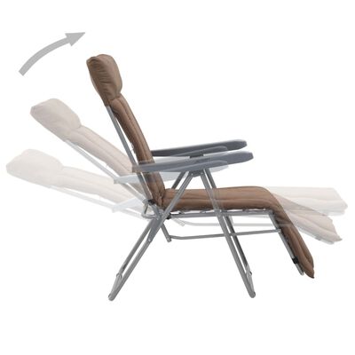 vidaXL Skladacie záhradné stoličky s podložkami 2 ks, hnedé