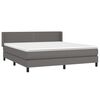 vidaXL Boxspring posteľ s matracom siv&aacute; 160x200 cm umel&aacute; koža