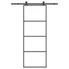 vidaXL Posuvn&eacute; dvere s kovan&iacute;m 76x205 cm ESG sklo a hlin&iacute;k