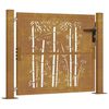 vidaXL Z&aacute;hradn&aacute; br&aacute;na 100x75 cm, corten oceľ, bambusov&yacute; dizajn