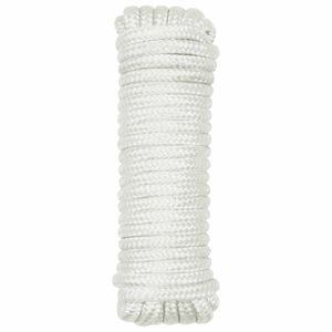 vidaXL Lano na čln 10 mm 6 m Biela Polyester