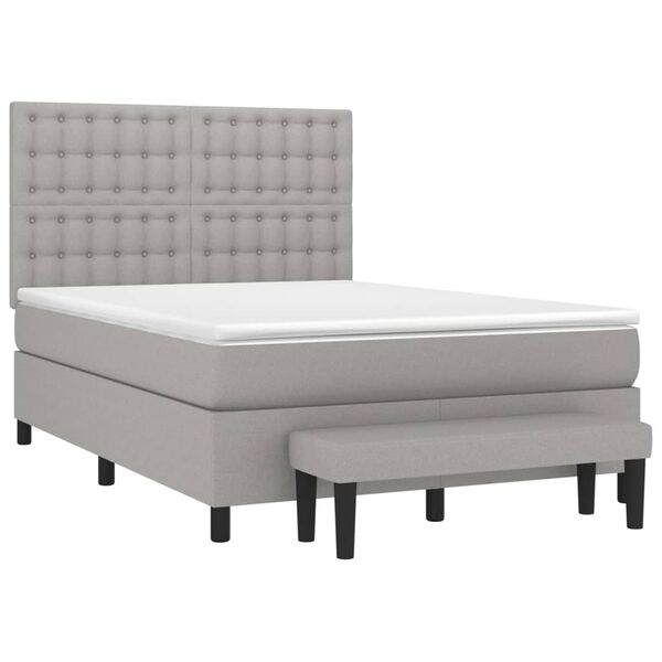 vidaXL Boxspring posteľ s matracom bledosiv&yacute; 140x190 cm l&aacute;tka