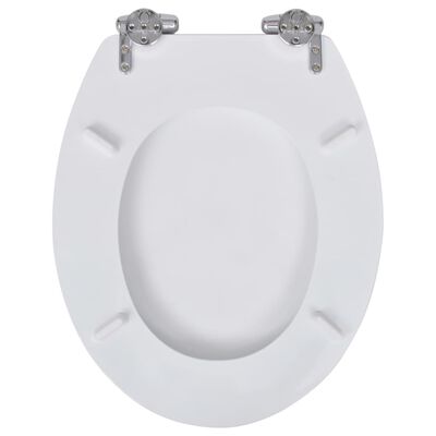 vidaXL WC sedadlo, MDF, pomalé sklápanie, jednoduchý dizajn, biele
