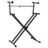 vidaXL Stojan s dvoma podperami na kl&aacute;vesy v tvare X čierny