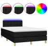 vidaXL Posteľ boxsping s matracom a LED čierna 120x200 cm l&aacute;tka