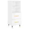 vidaXL Komoda leskl&aacute; biela 34,5x34x90 cm spracovan&eacute; drevo