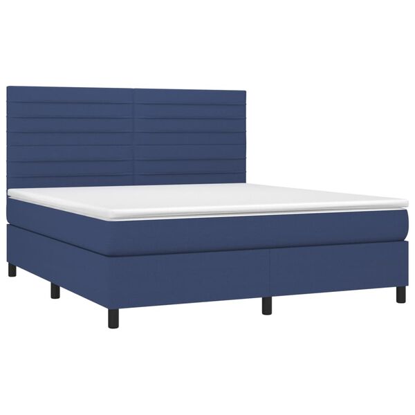 vidaXL Posteľn&yacute; r&aacute;m boxspring s matracom modr&yacute; 180x200 cm l&aacute;tka