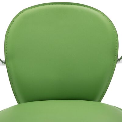 vidaXL Barová stolička s opierkami, zelená, umelá koža