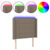 vidaXL Čelo postele s LED sivohned&eacute; 103x16x118/128 cm l&aacute;tka