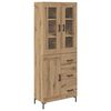 vidaXL Highboard 2 pcs Remeseln&yacute; dub 69,5 x 34 x 180 cm