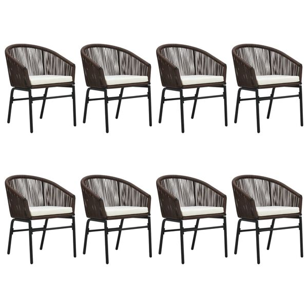 vidaXL 9-dielna záhradná jedálenská súprava hnedá